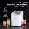 imageNostalgia Thermostar Automatic SelfCleaning Portable Electric Countertop Ice Maker Machine With Handle26 Pounds in 24 Hours with Ice Scoop and BasketPerfect for Water BottlesDrinksPartiesSilverWhite