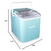 imageNostalgia Thermostar Automatic SelfCleaning Portable Electric Countertop Ice Maker Machine With Handle26 Pounds in 24 Hours with Ice Scoop and BasketPerfect for Water BottlesDrinksPartiesSilverAqua