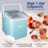 imageNostalgia Thermostar Automatic SelfCleaning Portable Electric Countertop Ice Maker Machine With Handle26 Pounds in 24 Hours with Ice Scoop and BasketPerfect for Water BottlesDrinksPartiesSilverAqua