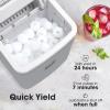 imageNostalgia Thermostar Automatic SelfCleaning Portable Electric Countertop Ice Maker Machine With Handle26 Pounds in 24 Hours with Ice Scoop and BasketPerfect for Water BottlesDrinksPartiesSilverSilver