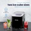 imageNostalgia Thermostar Automatic SelfCleaning Portable Electric Countertop Ice Maker Machine With Handle26 Pounds in 24 Hours with Ice Scoop and BasketPerfect for Water BottlesDrinksPartiesSilverBlack