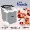 imageNostalgia Thermostar Automatic SelfCleaning Portable Electric Countertop Ice Maker Machine With Handle26 Pounds in 24 Hours with Ice Scoop and BasketPerfect for Water BottlesDrinksPartiesSilverSilver