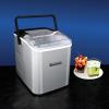 imageNostalgia Thermostar Automatic SelfCleaning Portable Electric Countertop Ice Maker Machine With Handle26 Pounds in 24 Hours with Ice Scoop and BasketPerfect for Water BottlesDrinksPartiesSilverSilver