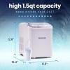 imageNostalgia Thermostar Automatic SelfCleaning Portable Electric Countertop Ice Maker Machine With Handle26 Pounds in 24 Hours with Ice Scoop and BasketPerfect for Water BottlesDrinksPartiesSilverWhite