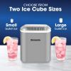 imageNostalgia Thermostar Automatic SelfCleaning Portable Electric Countertop Ice Maker Machine With Handle26 Pounds in 24 Hours with Ice Scoop and BasketPerfect for Water BottlesDrinksPartiesSilverSilver