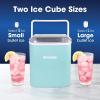 imageNostalgia Thermostar Automatic SelfCleaning Portable Electric Countertop Ice Maker Machine With Handle26 Pounds in 24 Hours with Ice Scoop and BasketPerfect for Water BottlesDrinksPartiesSilverAqua