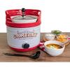 imageNostalgia Game Day 25Quart 2Section Slow Cooker with Lid and Ladle KegLike Design Cooks Chicken Wings Meatballs Chilli Cheese Soup Stews and More4 Qt Slow Cooker