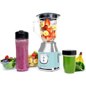 imageNostalgia Taco Tuesday Tailgator Margarita Machine  Blender for Smoothies Margaritas Daiquiris and Slushies  WhiteLime Green  128Ounce  10quot D x 12quot W x 9quot HAqua Blender