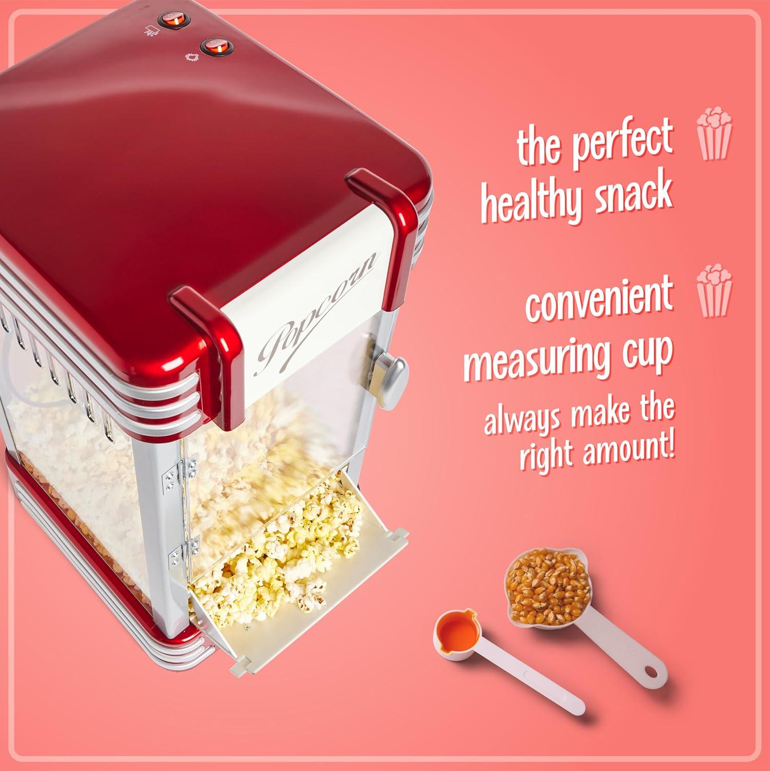 imageNostalgia CocaCola Popcorn Maker Machine  Professional Tabletop With 25 Oz Kettle Makes Up to 10 Cups  Vintage Popcorn Machine Movie Theater Style  Coke RedMetalic Red