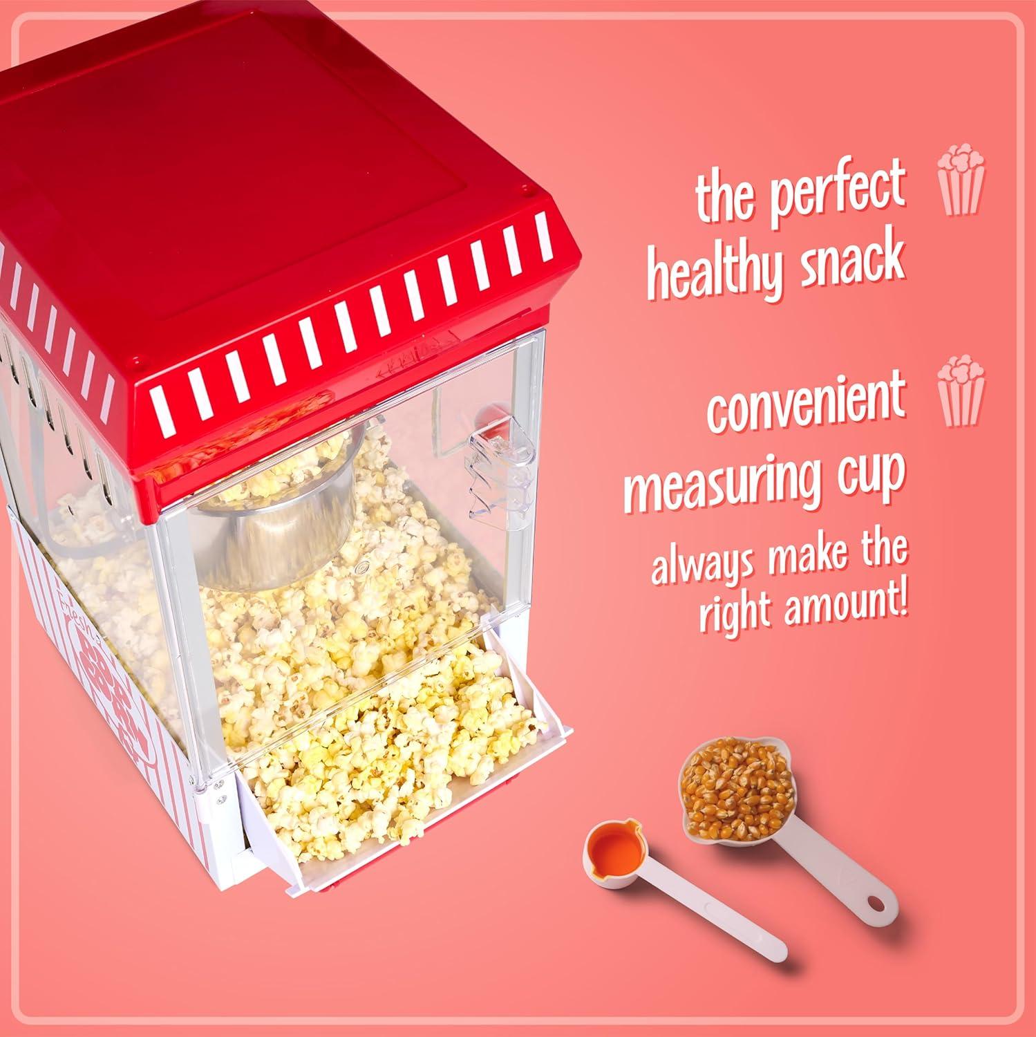 imageNostalgia CocaCola Popcorn Maker Machine  Professional Tabletop With 25 Oz Kettle Makes Up to 10 Cups  Vintage Popcorn Machine Movie Theater Style  Coke RedRed  White