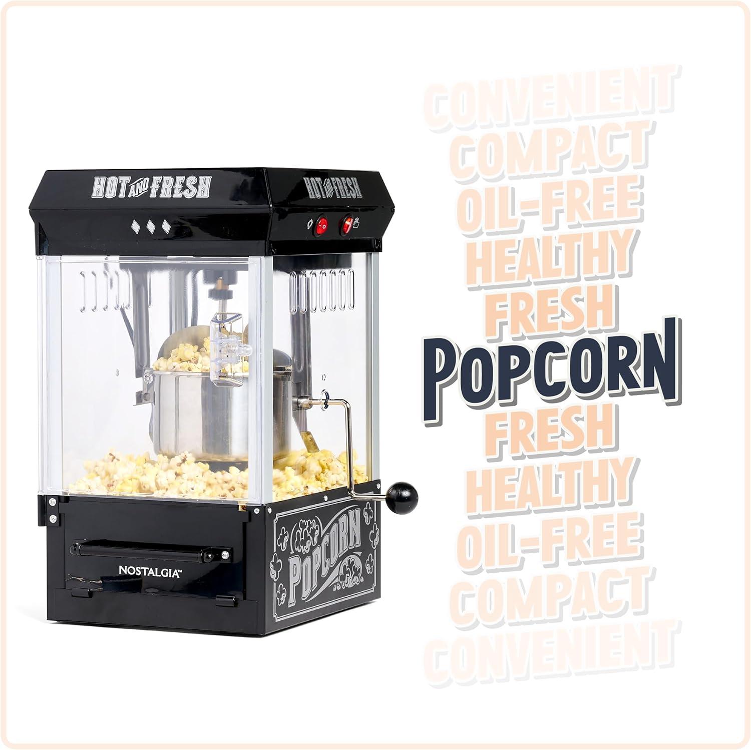 imageNostalgia CocaCola Popcorn Maker Machine  Professional Tabletop With 25 Oz Kettle Makes Up to 10 Cups  Vintage Popcorn Machine Movie Theater Style  Coke RedBlack