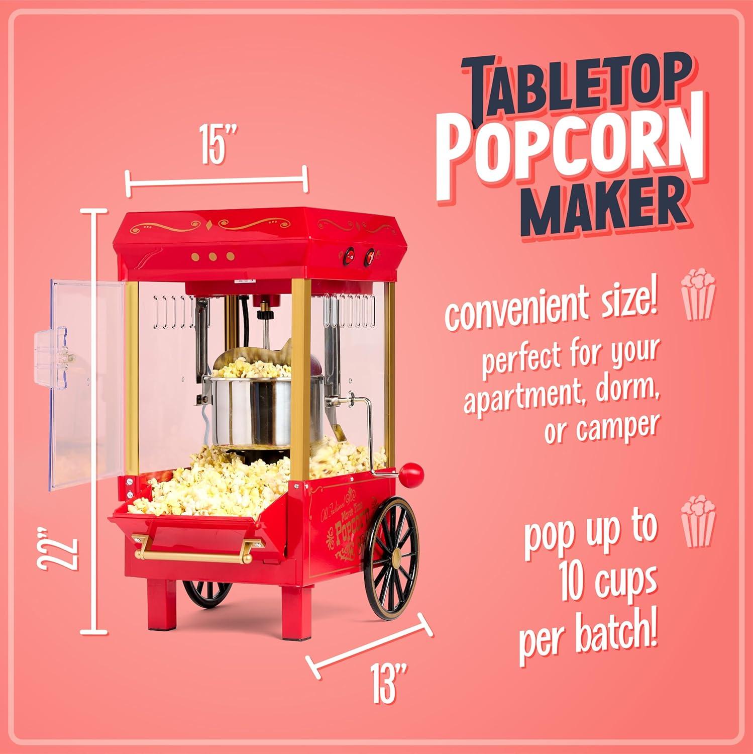imageNostalgia CocaCola Popcorn Maker Machine  Professional Tabletop With 25 Oz Kettle Makes Up to 10 Cups  Vintage Popcorn Machine Movie Theater Style  Coke RedRed