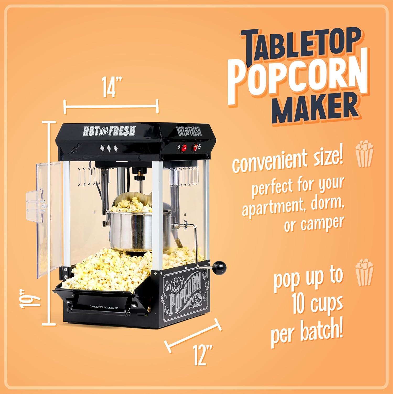 imageNostalgia CocaCola Popcorn Maker Machine  Professional Tabletop With 25 Oz Kettle Makes Up to 10 Cups  Vintage Popcorn Machine Movie Theater Style  Coke RedBlack