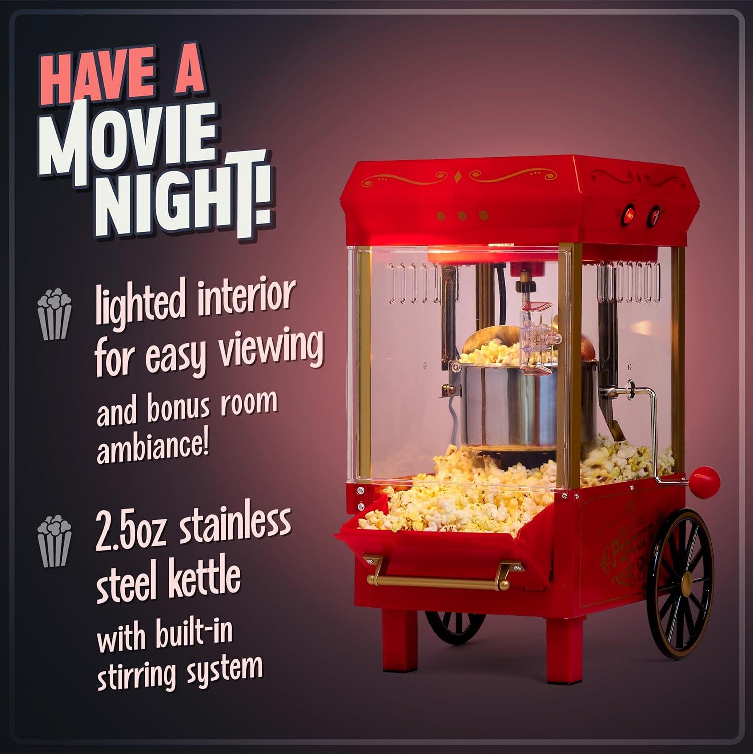 imageNostalgia CocaCola Popcorn Maker Machine  Professional Tabletop With 25 Oz Kettle Makes Up to 10 Cups  Vintage Popcorn Machine Movie Theater Style  Coke RedRed