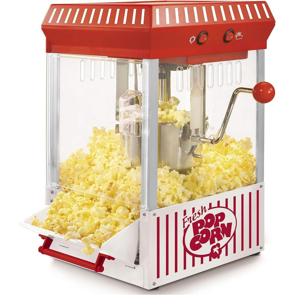 imageNostalgia CocaCola Popcorn Maker Machine  Professional Tabletop With 25 Oz Kettle Makes Up to 10 Cups  Vintage Popcorn Machine Movie Theater Style  Coke RedRed  White