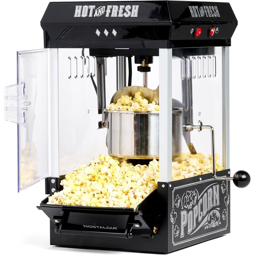 imageNostalgia CocaCola Popcorn Maker Machine  Professional Tabletop With 25 Oz Kettle Makes Up to 10 Cups  Vintage Popcorn Machine Movie Theater Style  Coke RedBlack