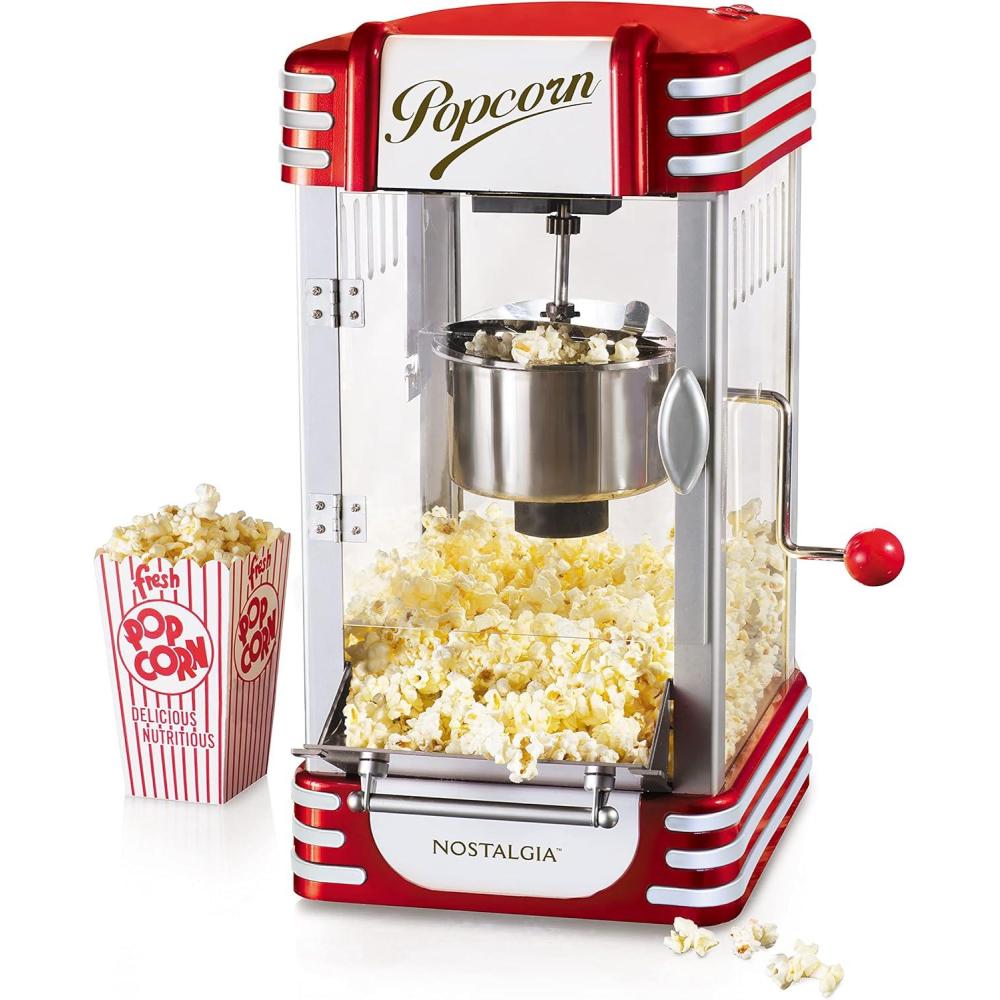 imageNostalgia CocaCola Popcorn Maker Machine  Professional Tabletop With 25 Oz Kettle Makes Up to 10 Cups  Vintage Popcorn Machine Movie Theater Style  Coke RedMetalic Red