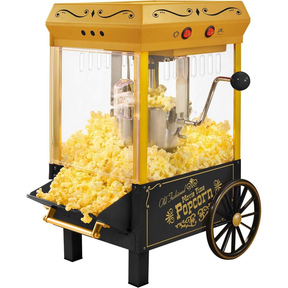 imageNostalgia CocaCola Popcorn Maker Machine  Professional Tabletop With 25 Oz Kettle Makes Up to 10 Cups  Vintage Popcorn Machine Movie Theater Style  Coke RedBlack  Gold