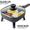 imageHomeCraft 7Inch Electric NonStick Skillet Adjustable Temperature Control CoolTouch Handle with Tempered Glass Lid Perfect For Healthy Keto ampamp LowCarb Diets Rice Bowls ampamp Eggs