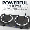 imageHomeCraft HCSB75BK Portable Countertop Single Burner Hot Plate Electric Cooktop 750 Watts Adjustable Temperature Control BlackCountertop Double Burner