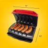 imageHomecraft Electric Sausage ampamp Brat Grill with Oil Drip Tray Carry Handle and Cord Storage up to 5 Links of Beef Turkey Chicken Veggie Sausages or Hot DogsRed