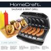 imageHomecraft Electric Sausage ampamp Brat Grill with Oil Drip Tray Carry Handle and Cord Storage up to 5 Links of Beef Turkey Chicken Veggie Sausages or Hot DogsStainless Steel Original
