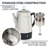 imageHomecraft HCPC10SS 10Cup Stainless Steel Coffee Maker Percolator EasyPour Spout LED Indicator Light Keep Warm Function