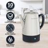 imageHomecraft HCPC10SS 10Cup Stainless Steel Coffee Maker Percolator EasyPour Spout LED Indicator Light Keep Warm Function
