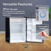 imageIgloo 32 CuFt Double Door Compact Refrigerator with Freezer  Slide Out Glass Shelf Perfect for Homes Offices Dorms  BlackBlack