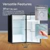 imageIgloo 32 CuFt Double Door Compact Refrigerator with Freezer  Slide Out Glass Shelf Perfect for Homes Offices Dorms  BlackBlack