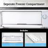 imageIgloo 32 CuFt Double Door Compact Refrigerator with Freezer  Slide Out Glass Shelf Perfect for Homes Offices Dorms  BlackPlatinum