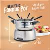 imageNostalgia 8Cup Electric Fondue Pot Set for Cheese ampamp Chocolate  8 ColorCoded Forks Adjustable Temperature Control  Stylish Serving for Hors dOeuvres Entrees and Desserts  Stainless Steel6 Cup Stainless