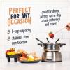 imageNostalgia 8Cup Electric Fondue Pot Set for Cheese ampamp Chocolate  8 ColorCoded Forks Adjustable Temperature Control  Stylish Serving for Hors dOeuvres Entrees and Desserts  Stainless Steel6 Cup Stainless
