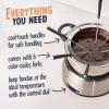 imageNostalgia 8Cup Electric Fondue Pot Set for Cheese ampamp Chocolate  8 ColorCoded Forks Adjustable Temperature Control  Stylish Serving for Hors dOeuvres Entrees and Desserts  Stainless Steel6 Cup Stainless