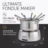 imageNostalgia 8Cup Electric Fondue Pot Set for Cheese ampamp Chocolate  8 ColorCoded Forks Adjustable Temperature Control  Stylish Serving for Hors dOeuvres Entrees and Desserts  Stainless Steel8 Cup Stainless