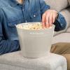 imageNostalgia CocaCola Hot Air Electric Popcorn Maker 8 Cups Healthy Oil Free Popcorn with Measuring Scoop Peace ampamp Harmony AquaHot Air Bucket Khaki