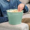 imageNostalgia CocaCola Hot Air Electric Popcorn Maker 8 Cups Healthy Oil Free Popcorn with Measuring Scoop Peace ampamp Harmony AquaHot Air Bucket Sage