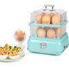 imageNostalgia HomeCraft Premium Stainless Steel 8 Capacity Electric Large HardBoiled Egg Cooker Poached Scrambled Omelets Whites Sandwiches for Keto ampamp LowCarb Diets Vegetable Steamer with Buzzer14Egg