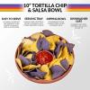 imageNostalgia Taco Tuesday 10Inch Tortilla Chip ampamp Salsa Bowl Perfect For Potato Chips Pretzels Veggies Ranch Guacamole Dips Hummus BrownChip  Salsa Bowl
