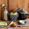 imageNostalgia Taco Tuesday 3Piece Bowl Set in Red Yellow Green Made of Durable Dishwasher Safe Plastic Perfect For Salsa Guacamole Queso Condiments ampamp Dipping Sauces 1CupMortar  Pestle