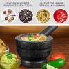 imageNostalgia Taco Tuesday 3Piece Bowl Set in Red Yellow Green Made of Durable Dishwasher Safe Plastic Perfect For Salsa Guacamole Queso Condiments ampamp Dipping Sauces 1CupMortar  Pestle