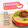 imageNostalgia Taco Tuesday Heated Lazy Susan Taco Bar Serving Set for a Party with 4 Tortilla Holders Fondue Pot for Burritos Nachos and Fajitas  20 Oz  RedLazy Susan Red