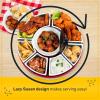 imageNostalgia Taco Tuesday Heated Lazy Susan Taco Bar Serving Set for a Party with 4 Tortilla Holders Fondue Pot for Burritos Nachos and Fajitas  20 Oz  RedLazy Susan Gameday