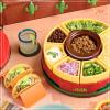 imageNostalgia Taco Tuesday Heated Lazy Susan Taco Bar Serving Set for a Party with 4 Tortilla Holders Fondue Pot for Burritos Nachos and Fajitas  20 Oz  RedLazy Susan Red