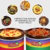 imageNostalgia Taco Tuesday Two Mini Fiesta Dippers 065 Qt Capacity Includes Lid Perfect For Queso Chili Beans Chicken Beef RedGreen