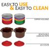 imageNostalgia Taco Tuesday Two Mini Fiesta Dippers 065 Qt Capacity Includes Lid Perfect For Queso Chili Beans Chicken Beef RedGreen