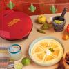 imageTaco Tuesday Deluxe 10inch 6Wedge Electric Quesadilla Maker with Extra Stuffing Latch Red10Inch Quesadilla Maker