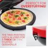 imageTaco Tuesday Deluxe 10inch 6Wedge Electric Quesadilla Maker with Extra Stuffing Latch Red10Inch Quesadilla Maker Original