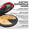 imageTaco Tuesday Deluxe 10inch 6Wedge Electric Quesadilla Maker with Extra Stuffing Latch Red10Inch Quesadilla Maker Original