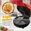 imageTaco Tuesday Deluxe 10inch 6Wedge Electric Quesadilla Maker with Extra Stuffing Latch Red5Inch Quesadilla Maker